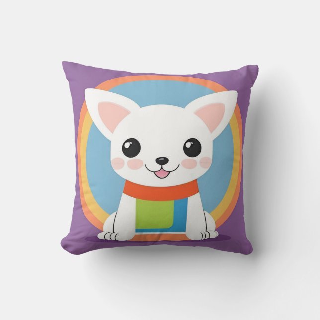 Coussin Illustration de chien de dessin mignon (Recto)