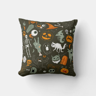 Coussin Illustration de concept Halloween avec signe et sy