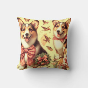 Coussin Illustration de Corgi Corgi gallois mignon