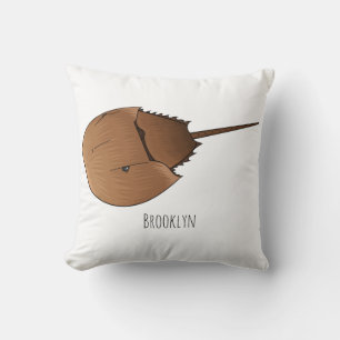 Coussin Illustration de crabe fer à cheval en style cartoo