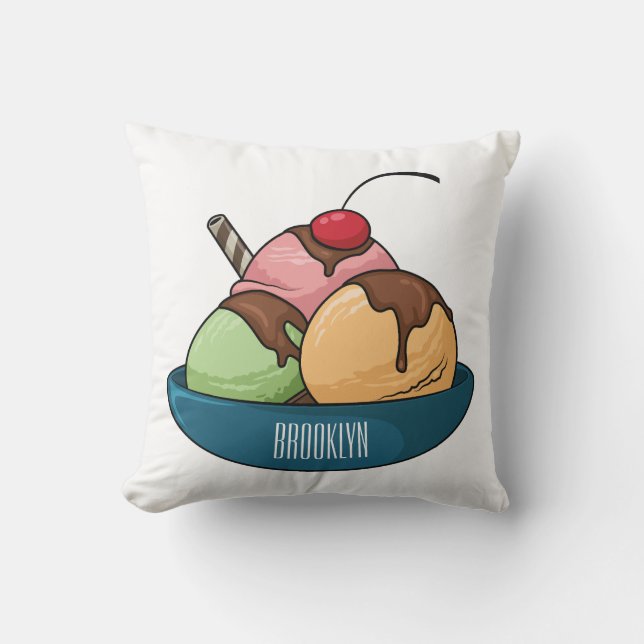 Coussin Illustration de crème glacée (Recto)
