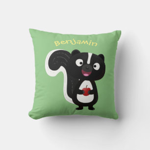 Coussin Illustration de dessin animé de mouffette mignonne