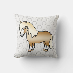 Coussin Illustration de dessin animé de poney Shetland Pal