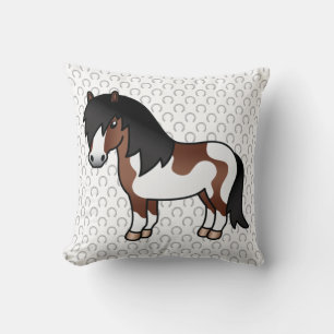 Coussin Illustration de dessin animé de poney Shetland Pin