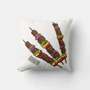 Coussin Illustration de dessin animé Kebab ou kabob