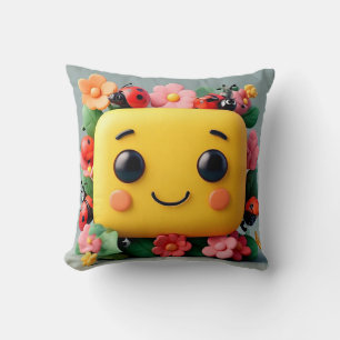 Coussin Illustration de dessin animé lumineux avec coccine