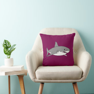 Coussin Illustration de dessin de requin cool