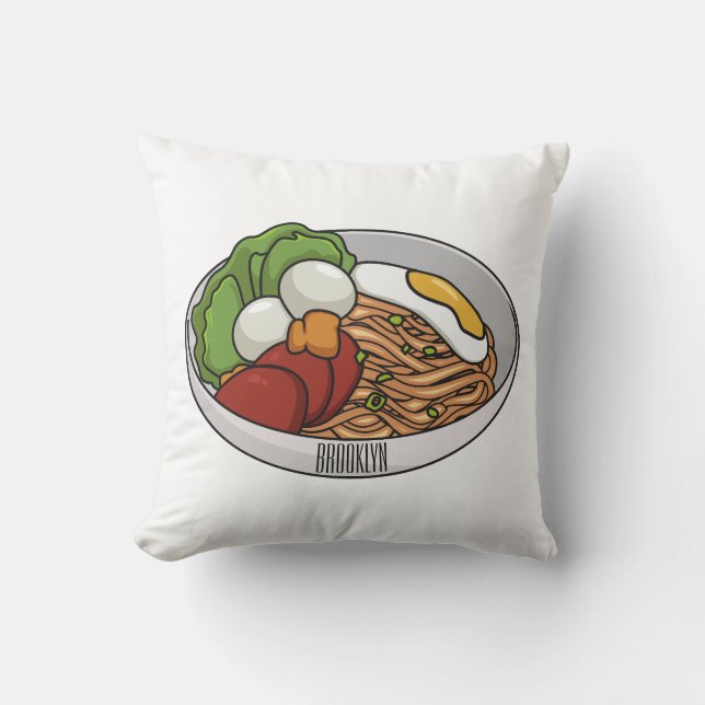 Coussin Illustration de dessin sur les nouilles (Recto)