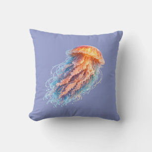 Coussin Illustration de fantaisie de méduse élégante de l'