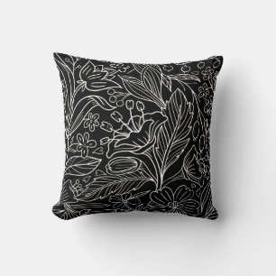 Coussin Illustration de fleurs et de feuilles