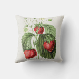 Coussin Illustration de fraise vintage