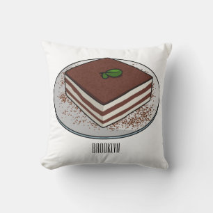 Coussin Illustration de gâteau de Tiramisu