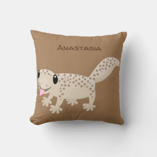 Coussin Illustration de gecko tan tan mignon