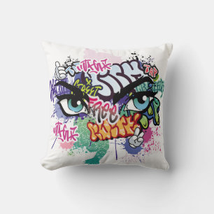 Coussin Illustration de graffiti avec lettres de graffitis