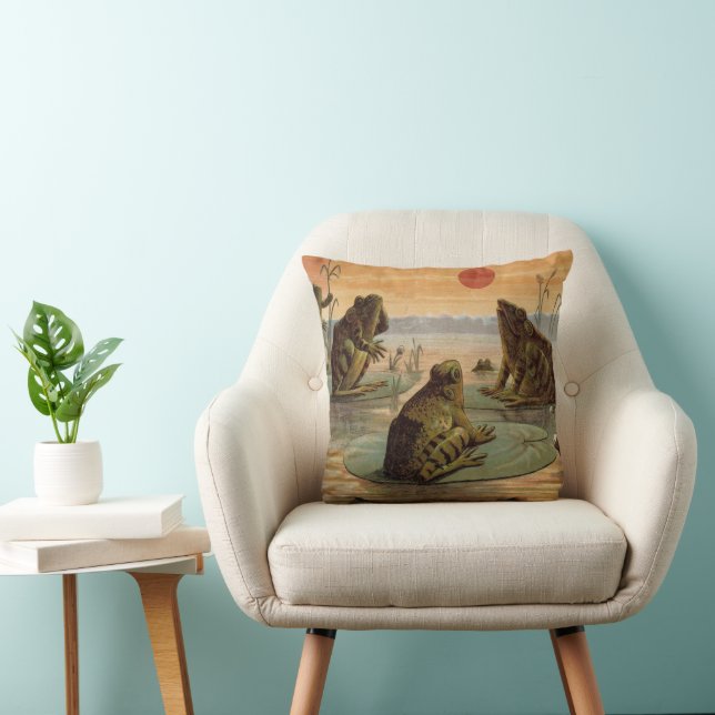 Coussin Illustration de grenouilles Lily Pads Moon (Chaise)
