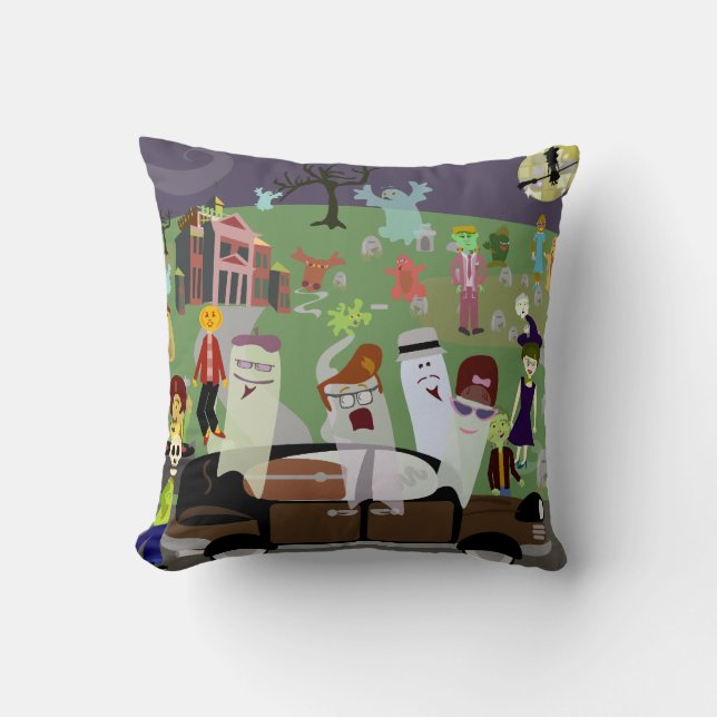 Coussin Illustration de Halloween Graveyard Party (Recto)