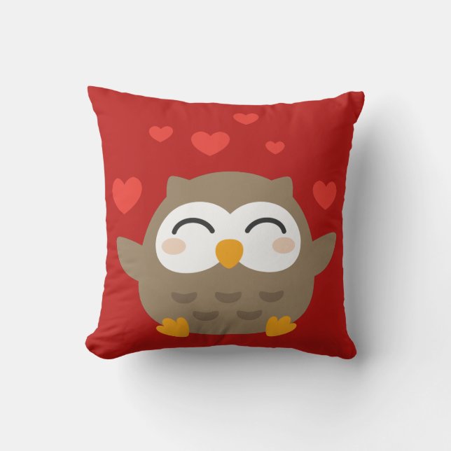 Coussin Illustration de I Owl You (Recto)