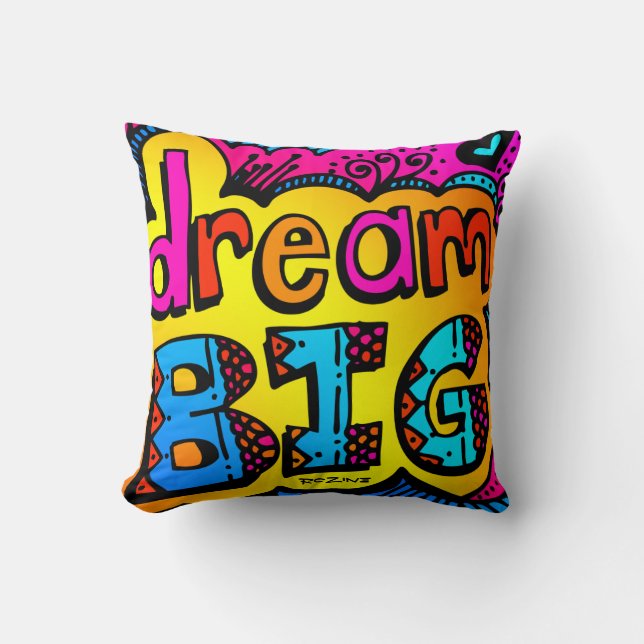 Coussin Illustration de la bande dessinée Dream Big Neon G (Recto)