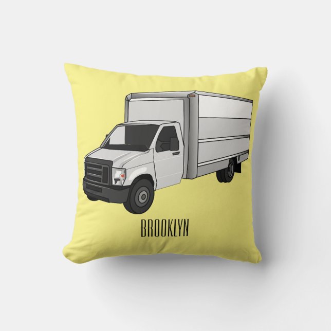 Coussin Illustration de la caricature du camion-boîte (Recto)