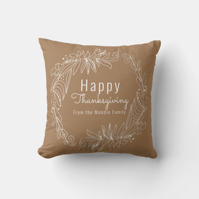 Coussin Illustration de la couronne de maïs Thanksgiving A (Recto)