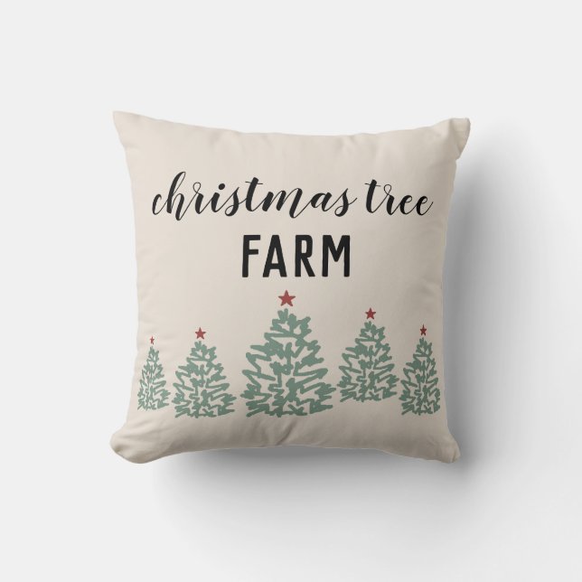Coussin Illustration de la ferme de Noël (Recto)