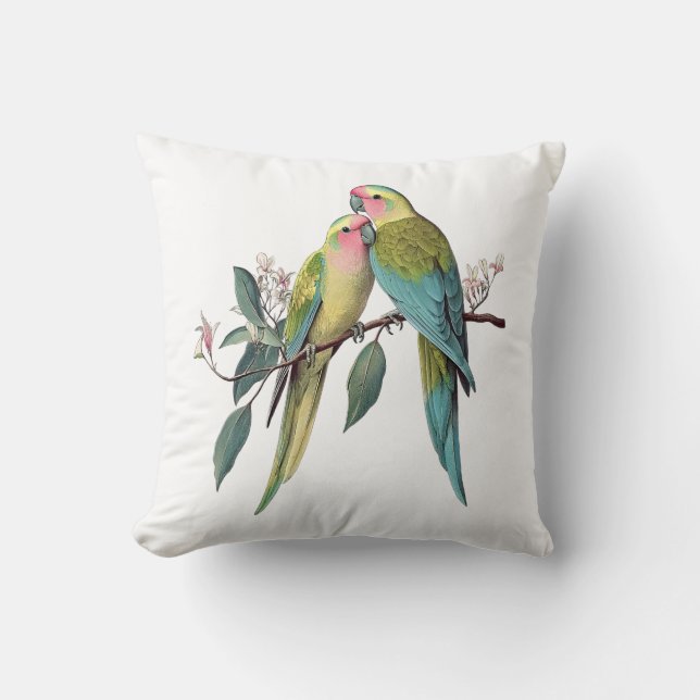 Coussin Illustration de la princesse vintage Parrots (Recto)