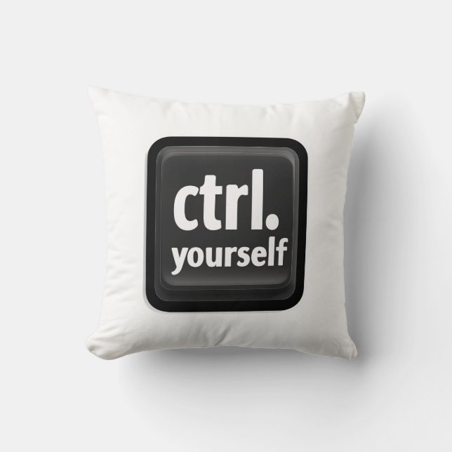 Coussin Illustration de la touche « Ctrl Yourself » – Moti (Recto)