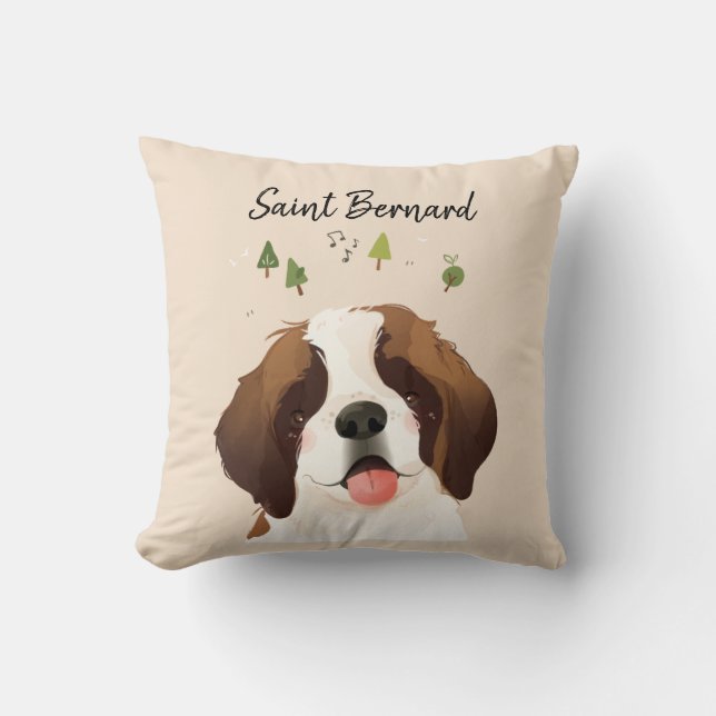 Coussin Illustration de l'animal de compagnie St. Bernard  (Recto)