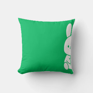 Coussin Illustration de lapin minimaliste mignon qui regar