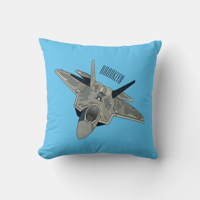 Coussin Illustration de l'avion de chasse (Recto)