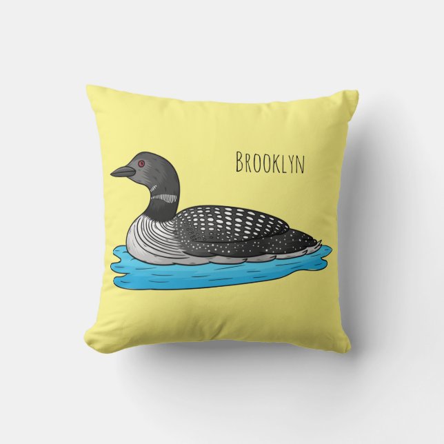 Coussin Illustration de Loon bird (Recto)