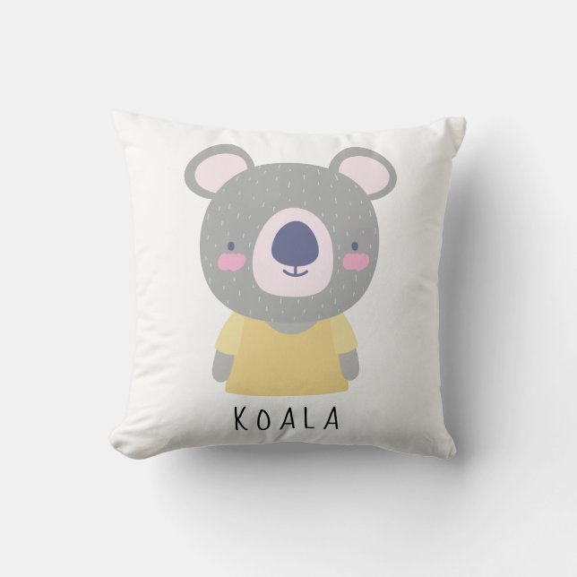 Coussin Illustration de l'ours Cute Koala - Personnalisabl (Recto)