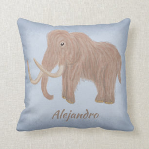 Coussin Illustration de mammouth laineux Brown personnalis