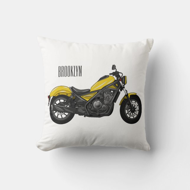 Coussin Illustration de moto Cruiser (Recto)