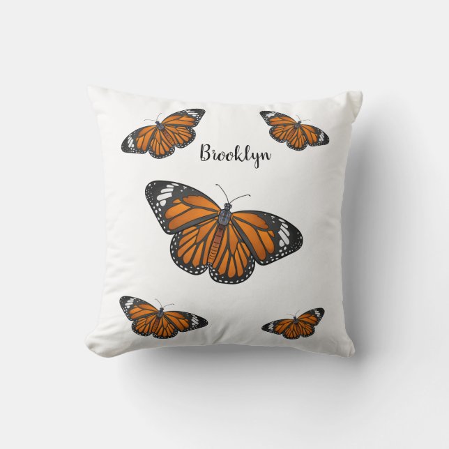 Coussin Illustration de papillon monarque (Recto)