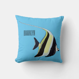 Coussin illustration de poisson idole de Mozart de dessin