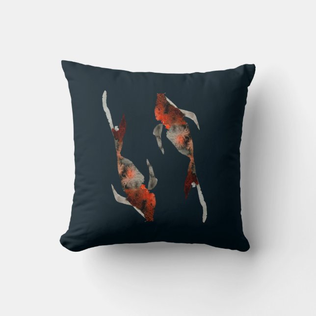 Coussin Illustration de poisson koi aquarelle (Recto)