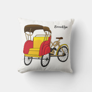 Coussin Illustration de pousse-pousse pédicab