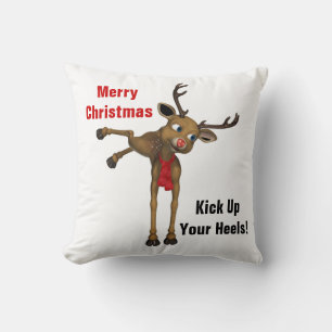 Coussin Illustration de rennes célébrant Noël