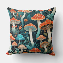Coussin Illustration des champignons de la forêt lunaire