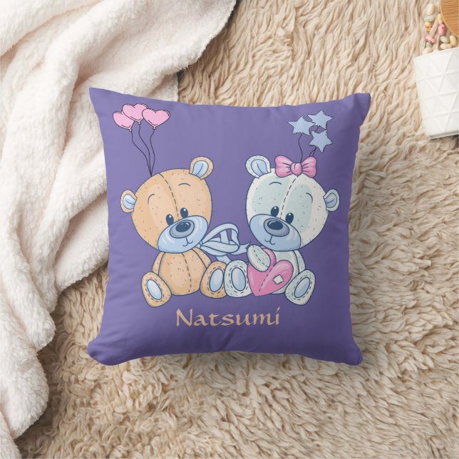 Coussin Illustration des nounours et des ballons (Couverture)