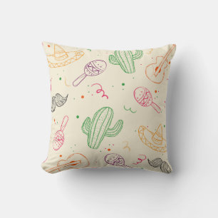 Coussin Illustration dessinée à la main de la journée Cinc