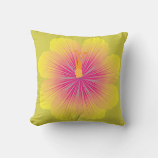 Coussin Illustration d'Hibiscus Jaune