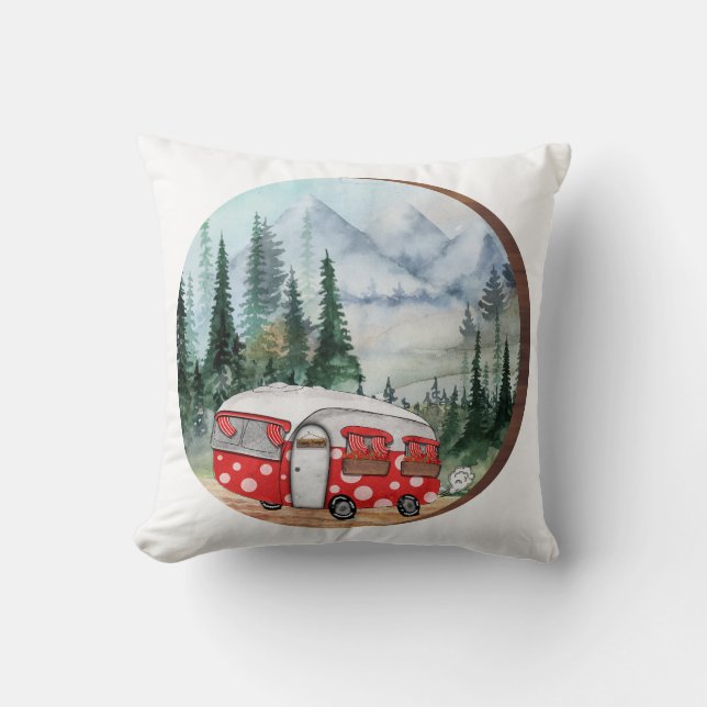 Coussin Illustration du camping Mountain Adventure (Recto)