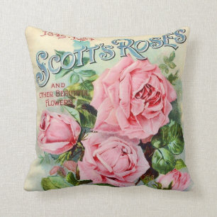 Coussin Illustration du capot de catalogue de fleurs Vinta