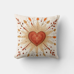 Coussin Illustration du coeur du Boho