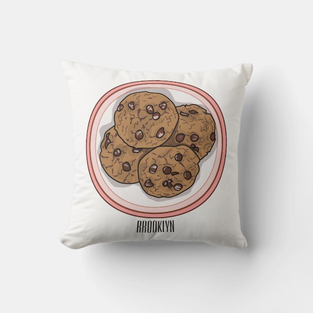 Coussin Illustration du cookie de puce à chocolat (Recto)