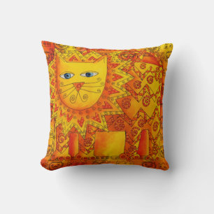 Coussin Illustration du lion aquarelle à motifs