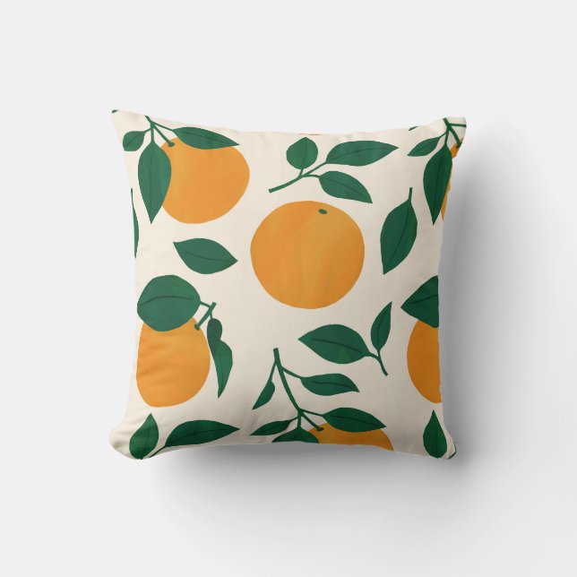 Coussin Illustration du Motif de fruits orange (Recto)