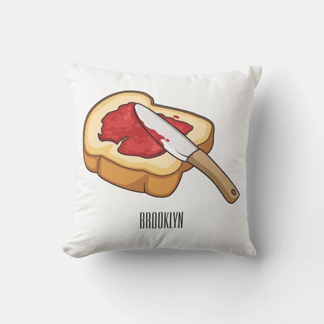 Coussin Illustration du pain et de la confiture (Recto)
